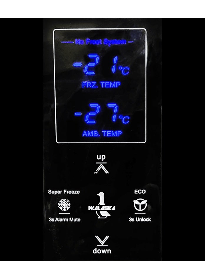 ALASKA W.Alaska Digital Upright Deep Freezer, No Frost, 5 Drawers, 220 Liter, Black - UP180NF Digital - Image 3